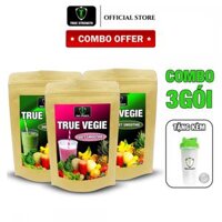 Combo 3 gói Bột Rau Củ Quả True Vegie + Bình lắc (Bổ sung rau / Giảm cân / Đẹp da)