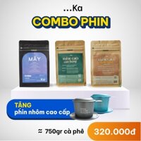 COMBO 3 Gói Cà Phê Nguyên Chất, Cà Phê Rang Xay Pha Phin Gói 250g Tặng 1 PHIN NHÔM PHA CÀ PHÊ