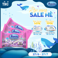 Combo 3 Gói Khăn ướt lau sàn kháng khuẩn hương Hoa tím 10 miếng