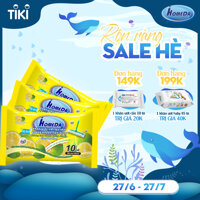 Combo 3 gói Khăn ướt lau sàn kháng khuẩn hương Cam iHomeda 10 miếng