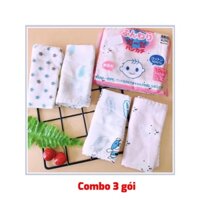 Combo 3 gói khăn xô sữa XUẤT NHẬT IN HÌNH dễ thương cho bé