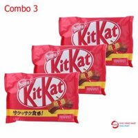 Combo 3 gói kitkat Nhật Bản mini vị chocolate truyền thống (vỏ đỏ)