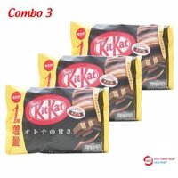 Combo 3 gói kitkat Nhật Bản mini vị chocolate (vỏ đen)