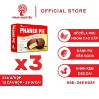 Combo 3 hộp Bánh phủ sôcôla Phaner Pie 336g Phạm Nguyên - bánh kẹo Phạm Nguyên