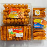 Combo 3 Hộp Bò Xiên Vừng ,Bánh Pò Quẩy, Pò Miếng Vừng Hàng date mới