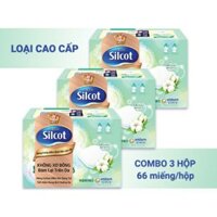 combo 3 hộp bông tẩy trang Silcot 66 miếng cao cấp