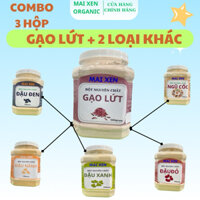 Combo 3 Hộp Bột Gạo Lứt + 2 Loại Bột Khác Nguyên Chất Rang Xay  giúp hỗ trợ giảm cân, tiểu đường, mỡ máu