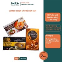 Combo 3 hộp cà phê hòa tan Hạt A  Cafe vị capuchino sữa dừa, capuchino sầu riêng, hạt dẻ mật ong