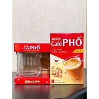Combo 3 hộp cà phê phố sữa nóng maccoffe (hộp 10 gói tặng kèm ly thủy tinh cao cấp)