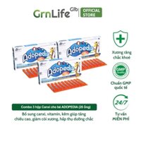 Combo 3 hộp canxi cho bé GrnLife Adopedia siro vị sữa - Giúp xương chắc khoẻ, tăng chiều cao