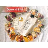 COMBO 3 hộp DETOX VIP  Mix 5 vị hoa quả - Full set 30 gói +  bình 1lit + 5 gói đường giảm cân + 1 hủ mật ong nguyên chất