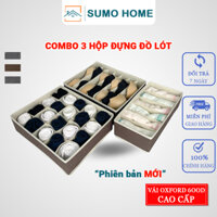 Combo 3 Hộp đựng đồ lót, tất vớ Sumo Home, khay đựng đồ lót 6, 7, 20 ngăn tiện lợi gọn gàng tiết kiệm diện tích
