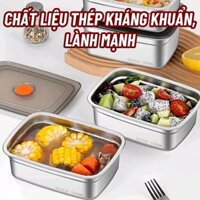 Combo 3 Hộp đựng thực phẩm (HÀNG LOẠI 1) 1200ml, inox 304, có nắp đậy, ngăn mùi