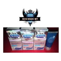 Combo 3 hộp Durex INVISIBLE SIÊU MỎNG + 1 chai gel Bôi Trơn Durex Play 50g