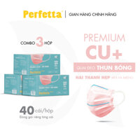 Combo 3 Hộp - Khẩu Trang Y Tế Cao Cấp Perfetta Premium, Đóng Gói Riêng Từng Cái 40 cáihộp