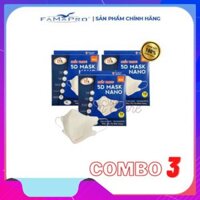 [COMBO 3 HỘP] - Khẩu Trang Y Tế NANO 5D MASK [Quai Thun] -Nam Anh Famapro ( Hộp 10 chiếc )