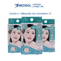 Combo 3 Hộp Miếng Dán Mụn Somaderm 12 ( Hộp 12 Miếng)