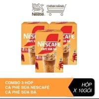 Combo 3 Hộp Nescafe Sữa Đá Thơm Ngon Đậm Vị (10gói x 24gram)  DATE MỚI