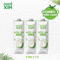 COMBO 3 Hộp Nước dừa Cocoxim đóng hộp Cocoxim Xanh dung tích 1000ml/Hộp