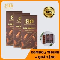 [COMBO 3 HỘP+ QUÀ TẶNG] Combo 3 Dark Chocolate, Kẹo Socola đen đắng 70% Cacao 50gr, Vị đắng vừa, kèm Quà tặng thanh 20gr