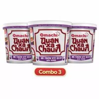 Combo 3 hộp quán Xá Châu Á mì tươi vịt quay Bắc Kinh Omachi 93g