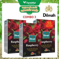 (Combo 3 Hộp) Trà Dilmah Raspberry vị Mâm Xôi túi lọc 30g 20 túi x 1.5g - Tinh hoa trà Sri Lanka