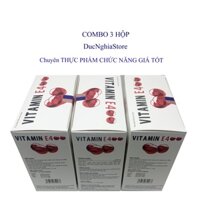 Combo 3 hộp - Viên uống đẹp da Vitamin E400 E Đỏ 4000mcg, Aloe vera 500mg - Hộp 100 viên