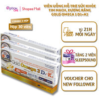 COMBO 3 HỘP VIÊN UỐNG HỖ TRỢ SỨC KHOẺ TIM MẠCH, XƯƠNG RĂNG CHẮC KHOẺ - GOLD OMEGA 3 D3 + K2 OLIMP LABS - HỘP 30 VIÊN.