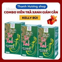 Combo 3 Hộp Viên Uống Trà Xanh Kelly Bùi Giảm Vòng Eo An Toàn, Hiệu Quả 180 Viên