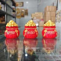 Combo 3 Hũ Đựng Gạo Muối Nước Phúc Lộc Thọ Tài Lộc Phong Thủy