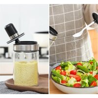 COMBO 3 HŨ THỦY TINH ĐỰNG GIA VỊ, DẦU ĂN, TƯƠNG ỚT 250ML (NẮP KÈM THÌA - MUỖNG MÚC)