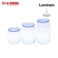 Combo 3 hũ thủy tinh Luminarc Rondo Blue 0,5L - 0,75L - 1L