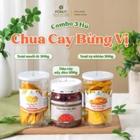 Combo 3 hũ trái cây sấy FONUT 500g,300g gồm dâu tây sấy, xoài sấy dẻo, xoài muối ớt phù hợp cho mẹ bầu, ăn vặt, ăn kiêng