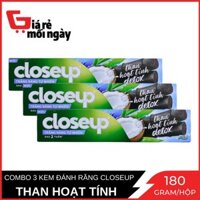 Combo 3 Kem Đánh Răng Closeup Than Hoạt Tính Detox 180gr