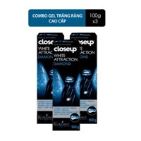 Combo 3 Kem đánh răng dạng GEL Close up Trắng răng Diamond Attraction 100g/ hộp