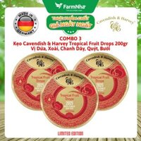 (Combo 3) Kẹo Cavendish & Harvey Tropical Fruit 200g Mây Hộp Thiếc - Kẹo Đức với Phiên Bản Đặc Biệt