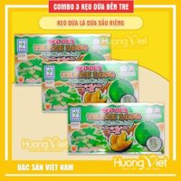 COMBO 3 KẸO DỪA LÁ DỨA SẦU RIÊNG Thanh Long 300g, vị kẹo dừa truyền thống, kẹo dừa Bến Tre nổi tiếng