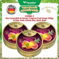 (Combo 3) Kẹo trái cây Cavendish & Harvey vị TROPICAL FRUIT 200gr - Hương vị tự nhiên tuyệt vời từ Đức