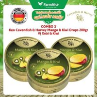 (Combo 3) Kẹo trái cây Cavendish & Harvey Vị Mango Kiwi 200g - Hương vị tuyệt vời từ Đức