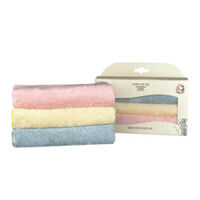 Combo 3 khăn sợi tre Unobaby 25x25cm (xanh, hồng, vàng)