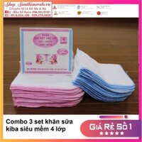 Combo 3 Khăn Sữa KiBa Siêu Mềm 4 lớp ( Sét 10 Chiếc) giá rẻ nhất