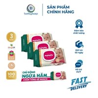 Combo 3 Khăn Ướt Mamamy 100 Tờ Có Nắp Không Mùi