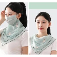 COMBO 3 KHĂN VOAN CHE MẶT THỜI TRANG XANH NGỌC