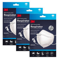 Combo 3 Khẩu Trang 3M KN95 9513 Chống Bụi Kháng Khuẩn Trắng