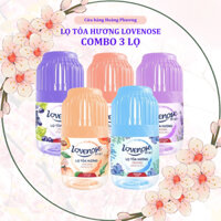 Combo 3 lọ tỏa hương thơm phòng Lovenose hương hoa quả tự nhiên dễ chịu khử mùi dung tích 180ml
