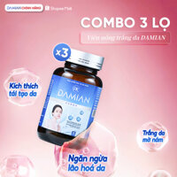 Combo 3 lọ Viên uống Damian giúp Trắng Da, Căng Bóng, Mờ Nám, Tàn nhang.Thành phần Glutathion, lọ 30 viên