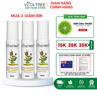 Combo 3 lọ xịt họng keo ong Vitatree Super Propolis With Honey 30ml hỗ trợ giảm ho và đau ngứa rát họng hiệu quả