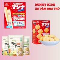 Combo 3 Loại Bánh Ăn Dặm Cho Bé, Bánh Xốp Morigana, Bánh Mặt Cười Morigana, Bánh Gạo Lusol Hữu Cơ. CB01