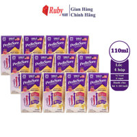 Combo 3 lốc sữa nước Pediasure hương vani ít ngọt (110ml) cho trẻ 1-10 tuổi