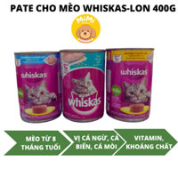 [Combo 3 lon] Pate Whiskas cho mèo trưởng thành vị cá ngừ, cá biển, cá mòi (3 lon x 400g)